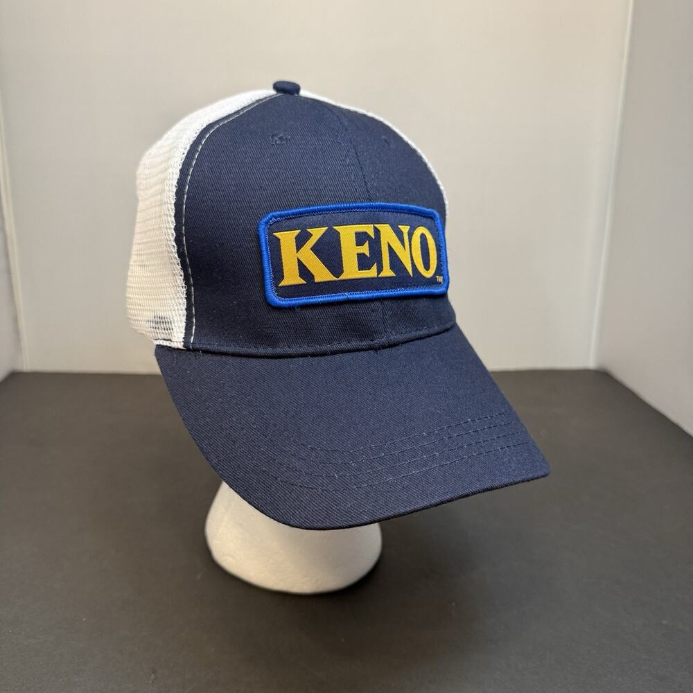 Keno Vintage Blue and White SnapBack Trucker Hat One Size Fits Embroidered Logo